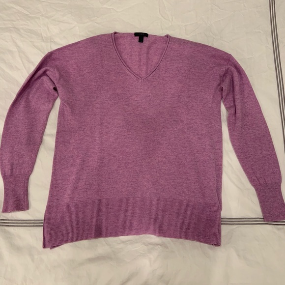 J. Crew pink v-neck wool blend sweater - Picture 2 of 6
